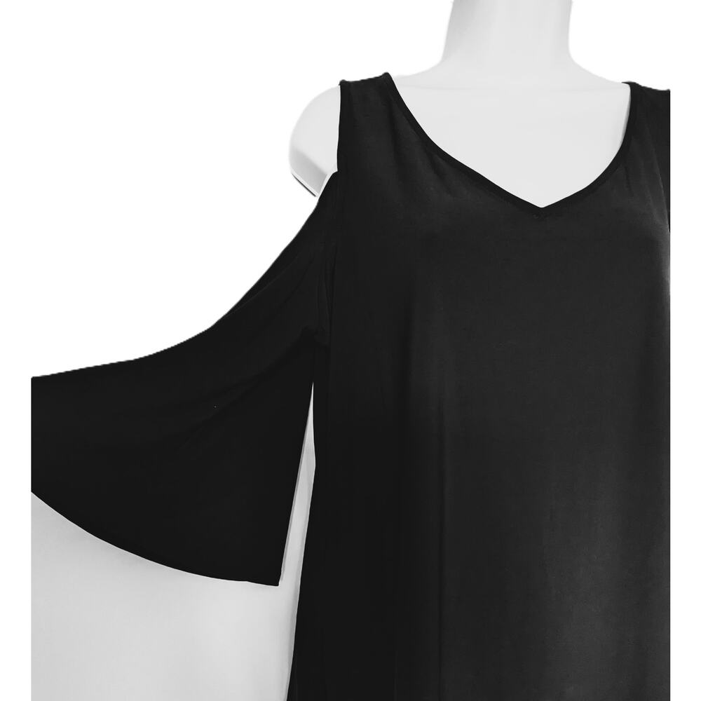 Vince Camuto Black Top with Strappy Flare Sleeves - Picture 8 of 13